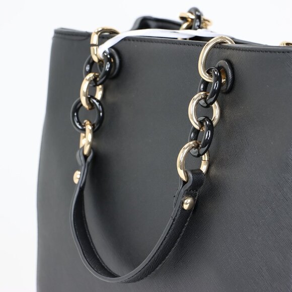 Black Faux Leather Purse and Wallet 2 in 1 Set Tote Cross Body Shoulder Bag - Picture 6 of 16